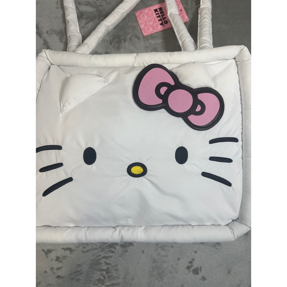 Hello Kitty Puffer Tote Bag‎ White -Puffy Purse with Dear Daniel Coin Purse -NWT